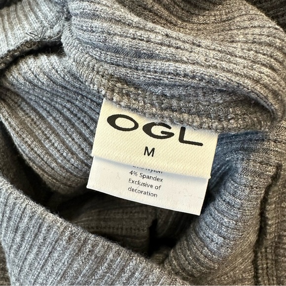 OGL Move Women’s Gray High Waisted Split-Hem Ribbed Pull-On Midi Skirt Sz M GUC - Picture 5 of 7
